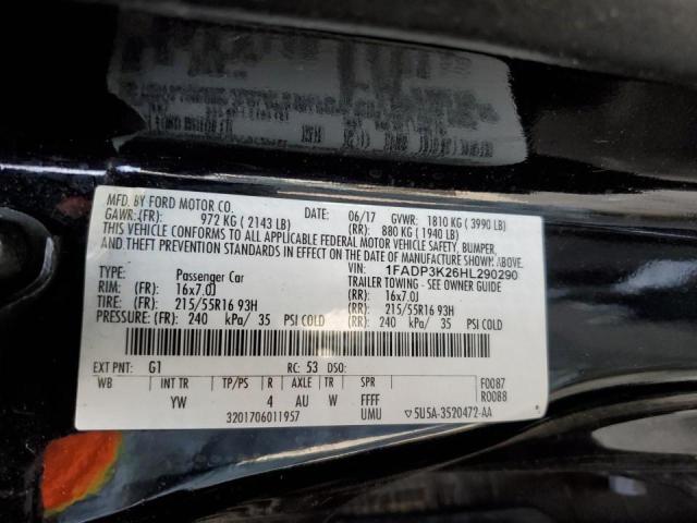Photo 10 from auction – 2017 FORD FOCUS SE with VIN 1FADP3K26HL290290