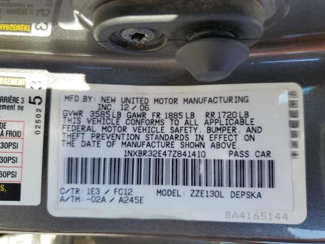 Photo 10 from auction – 2007 TOYOTA COROLLA S with VIN 1NXBR32E47Z841410