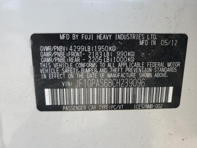 Photo 10 from auction – 2012 SUBARU IMPREZA SP with VIN JF1GPAS68CH239096