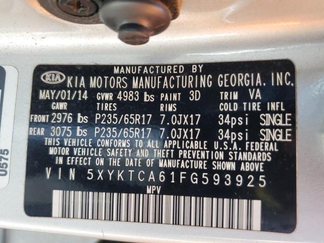 Photo 10 from auction – 2015 KIA SORENTO LX with VIN 5XYKTCA61FG593925