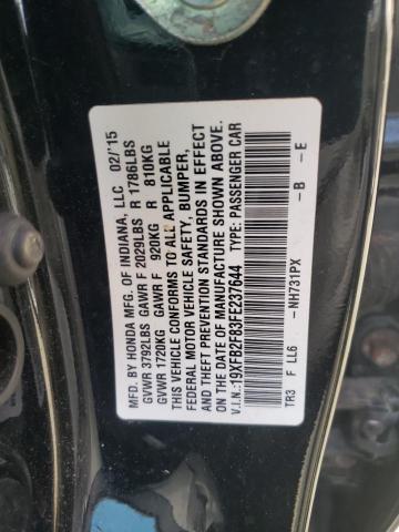 Photo 10 from auction – 2015 HONDA CIVIC EX with VIN 19XFB2F83FE237644