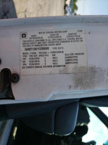 Photo 10 from auction – 2000 OLDSMOBILE BRAVADA with VIN 1GHDT13W1Y2399980