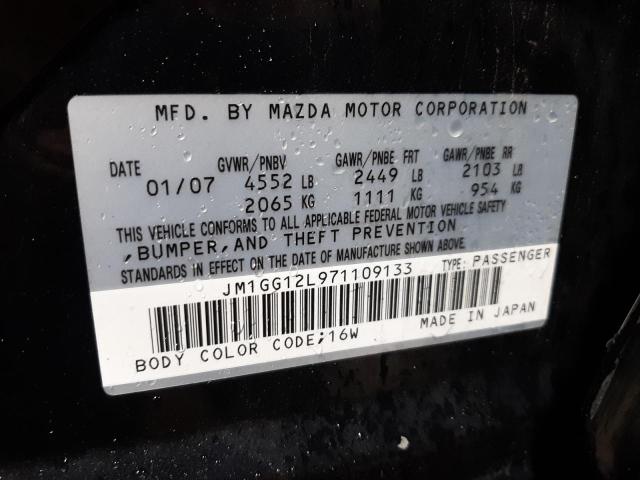 Photo 10 from auction – 2007 MAZDA SPEED 6 with VIN JM1GG12L971109133