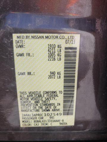 Photo 10 from auction – 2014 NISSAN ALTIMA with VIN 1N4AL3AP4EC102549