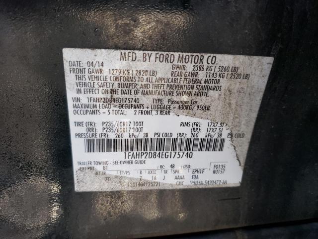 Photo 10 from auction – 2014 FORD TAURUS SE with VIN 1FAHP2D84EG175740