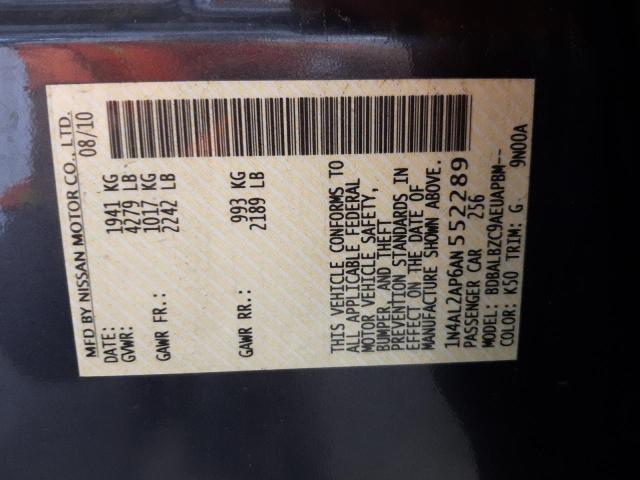 Photo 10 from auction – 2010 NISSAN ALTIMA BAS with VIN 1N4AL2AP6AN552289