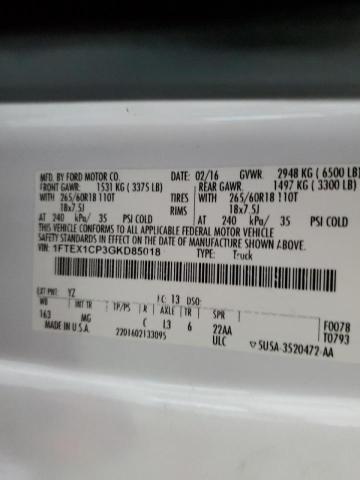 Photo 10 from auction – 2016 FORD F150 SUPER with VIN 1FTEX1CP3GKD85018