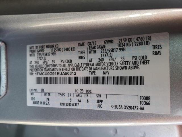 Photo 10 from auction – 2014 FORD ESCAPE SE with VIN 1FMCU0G91EUA50312