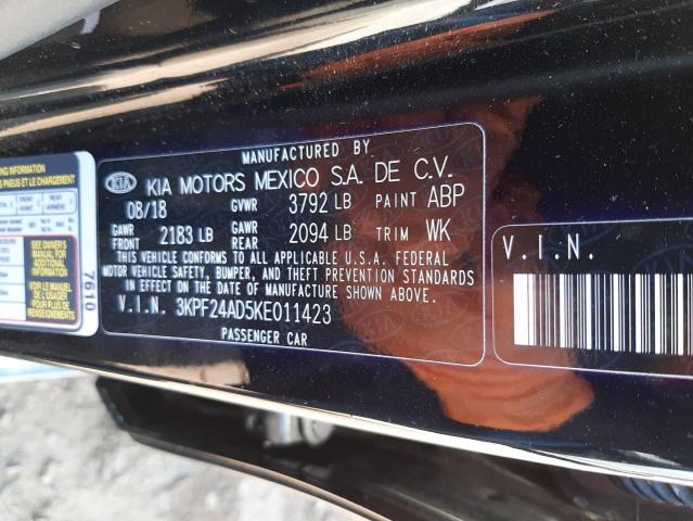 Photo 10 from auction – 2019 KIA FORTE FE with VIN 3KPF24AD5KE011423