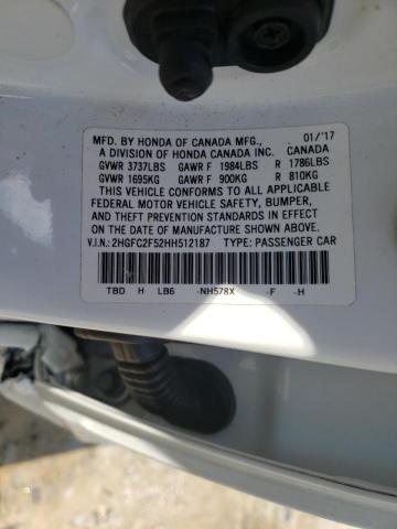 Photo 10 from auction – 2017 HONDA CIVIC LX with VIN 2HGFC2F52HH512187