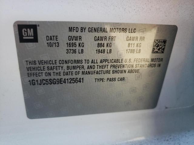 Photo 10 from auction – 2014 CHEVROLET SONIC LT with VIN 1G1JC5SG9E4125641