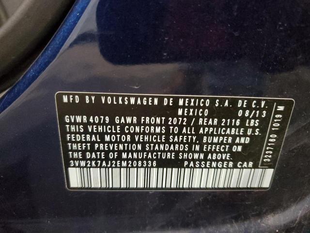 Photo 10 from auction – 2014 VOLKSWAGEN JETTA BASE with VIN 3VW2K7AJ2EM208336