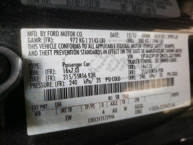 Photo 10 from auction – 2013 FORD FOCUS SE with VIN 1FADP3F26DL221880