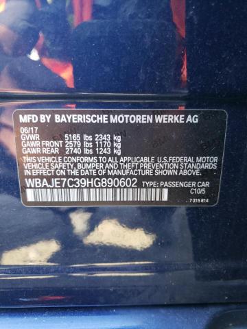 Photo 10 from auction – 2017 BMW 540 XI with VIN WBAJE7C39HG890602