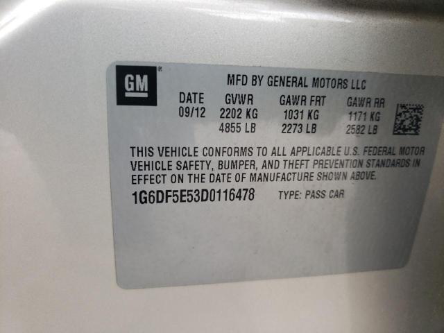 Photo 10 from auction – 2013 CADILLAC CTS LUXURY with VIN 1G6DF5E53D0116478