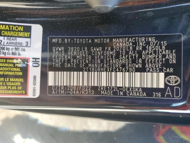 Photo 10 from auction – 2015 TOYOTA COROLLA L with VIN 2T1BURHEXFC476790