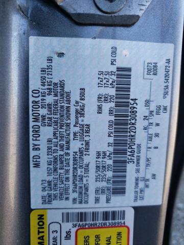 Photo 10 from auction – 2013 FORD FUSION SE with VIN 3FA6P0HR2DR308954