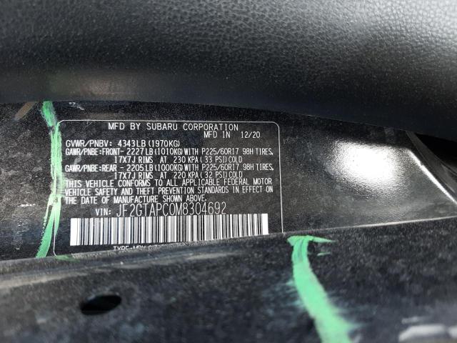 Photo 10 from auction – 2021 SUBARU CROSSTREK with VIN JF2GTAPC0M8304692