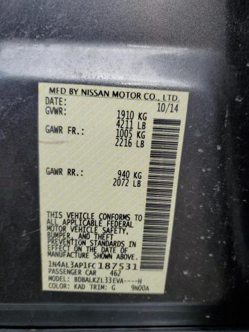 Photo 10 from auction – 2015 NISSAN ALTIMA with VIN 1N4AL3AP1FC187531
