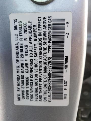 Photo 10 from auction – 2015 HONDA CIVIC LX with VIN 19XFB2F50FE272678