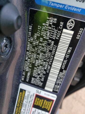 Photo 10 from auction – 2012 TOYOTA CAMRY BASE with VIN 4T4BF1FKXCR199952