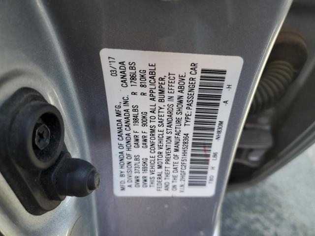 Photo 10 from auction – 2017 HONDA CIVIC LX with VIN 2HGFC2F51HH528364