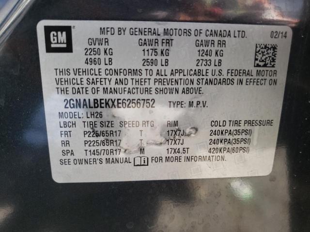 Photo 10 from auction – 2014 CHEVROLET EQUINOX LT with VIN 2GNALBEKXE6256752