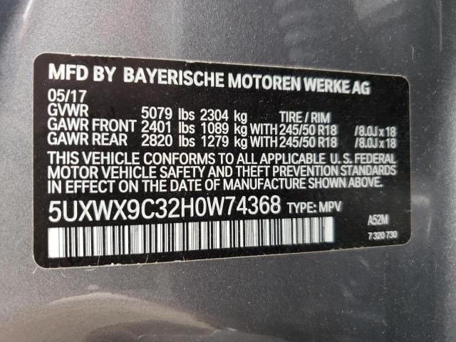 Photo 10 from auction – 2017 BMW X3 XDRIVE2 with VIN 5UXWX9C32H0W74368