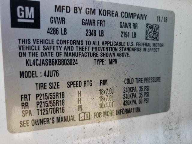 Photo 10 from auction – 2019 BUICK ENCORE PRE with VIN KL4CJASB6KB803024