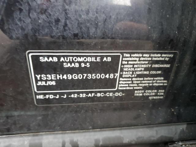 Photo 10 from auction – 2007 SAAB 9-5 AERO with VIN YS3EH49G073500487