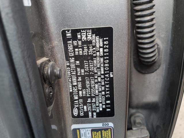 Photo 10 from auction – 2011 KIA SORENTO BA with VIN 5XYKTCA10BG118281