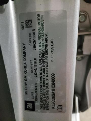 Photo 10 from auction – 2017 CHEVROLET SPARK 1LT with VIN KL8CD6SA1HC840009
