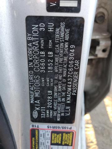 Photo 10 from auction – 2012 KIA RIO LX with VIN KNADM4A37C6063049