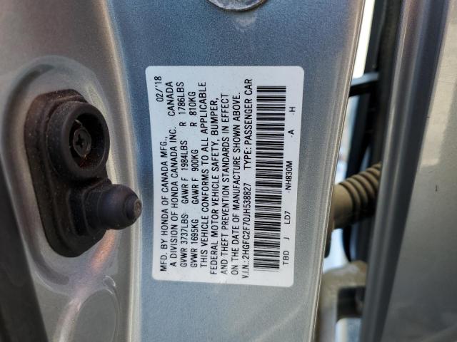 Photo 10 from auction – 2018 HONDA CIVIC EX with VIN 2HGFC2F70JH538827