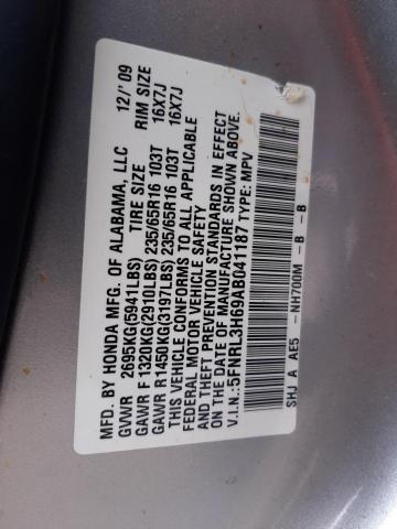 Photo 10 from auction – 2010 HONDA ODYSSEY EX with VIN 5FNRL3H69AB041187