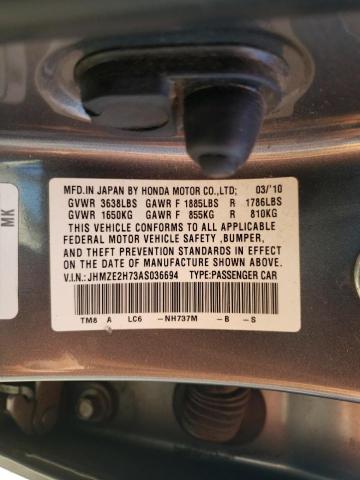 Photo 10 from auction – 2010 HONDA INSIGHT EX with VIN JHMZE2H73AS036694