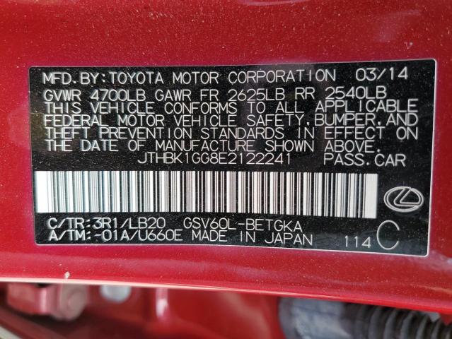 Photo 10 from auction – 2014 LEXUS ES 350 with VIN JTHBK1GG8E2122241