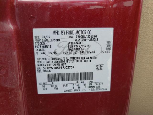 Photo 10 from auction – 2006 LINCOLN MARK LT with VIN 5LTPW18596FJ02757