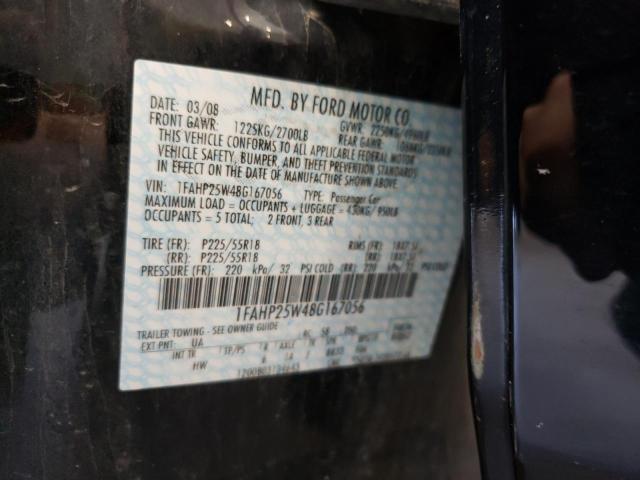 Photo 10 from auction – 2008 FORD TAURUS LIM with VIN 1FAHP25W48G167056