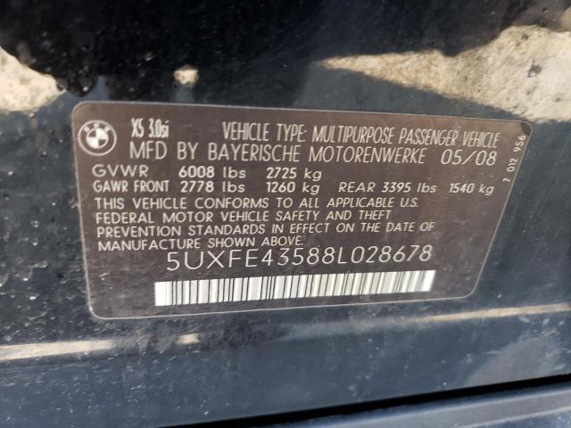 Photo 10 from auction – 2008 BMW X5 3.0I with VIN 5UXFE43588L028678