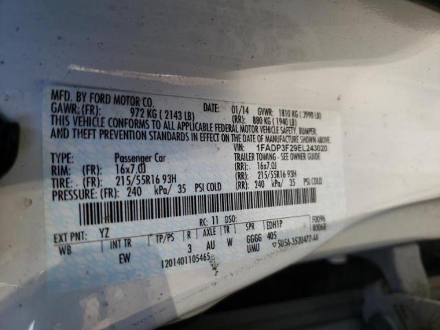 Photo 10 from auction – 2014 FORD FOCUS SE with VIN 1FADP3F29EL243020