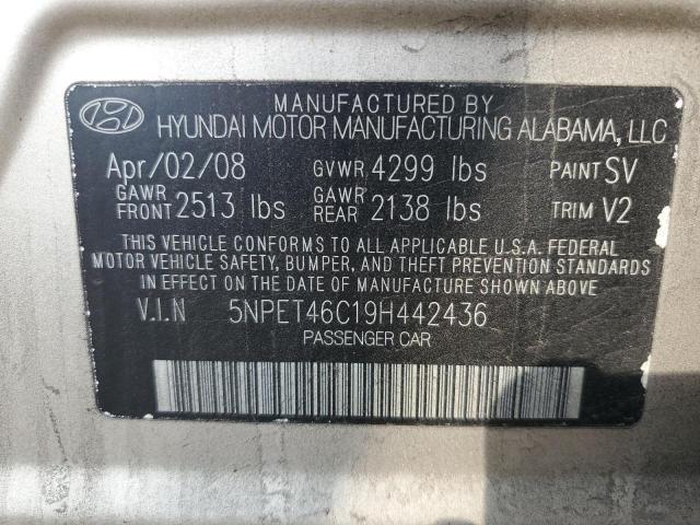 Photo 10 from auction – 2009 HYUNDAI SONATA with VIN 5NPET46C19H442436