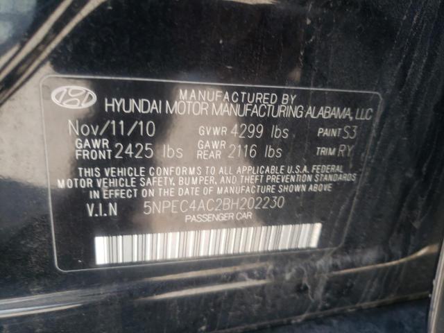 صورة رقم 10 من المزاد - 2011 HYUNDAI SONATA SE مع VIN 5NPEC4AC2BH202230