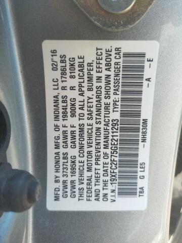 Photo 10 from auction – 2016 HONDA CIVIC EX with VIN 19XFC2F75GE211293