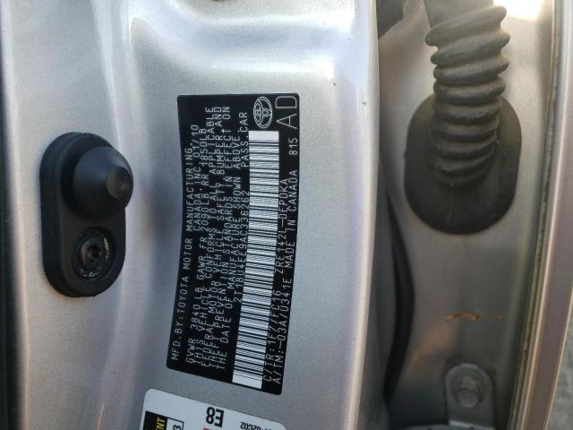 Photo 10 from auction – 2010 TOYOTA COROLLA BA with VIN 2T1BU4EE9AC336262