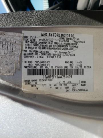 Photo 10 from auction – 2010 FORD FOCUS SE with VIN 1FAHP3FN1AW281409
