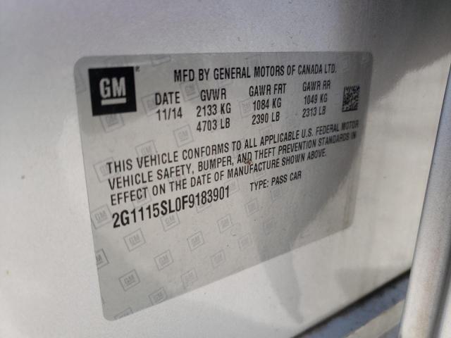 Photo 10 from auction – 2015 CHEVROLET IMPALA LT with VIN 2G1115SL0F9183901
