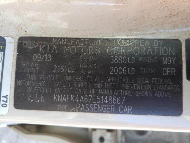 Photo 10 from auction – 2014 KIA FORTE LX with VIN KNAFK4A67E5148667
