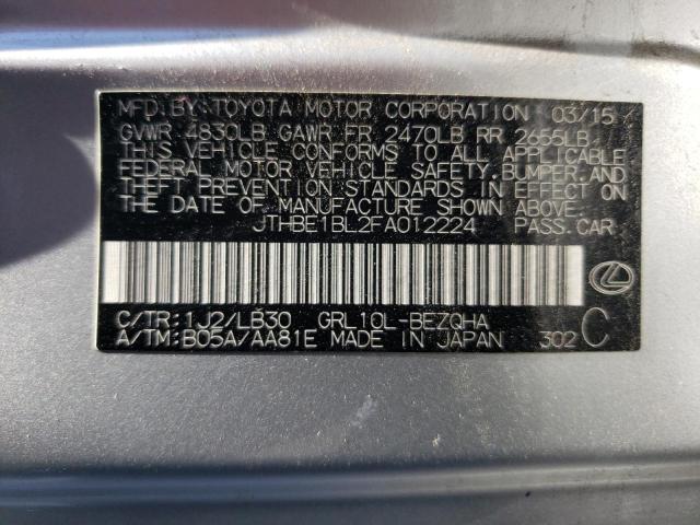 Photo 10 from auction – 2015 LEXUS GS 350 with VIN JTHBE1BL2FA012224