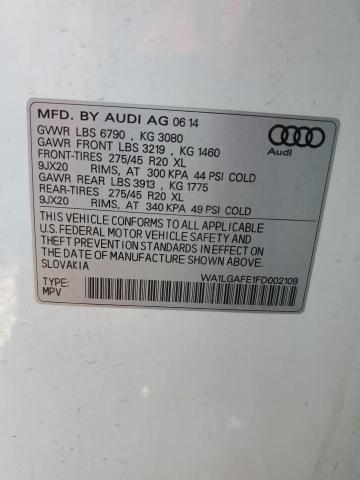 Photo 10 from auction – 2015 AUDI Q7 PREMIUM with VIN WA1LGAFE1FD002109